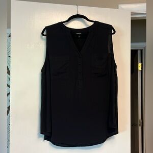 Torrid Harper Washable Gauze Sleeveless Blouse (black)